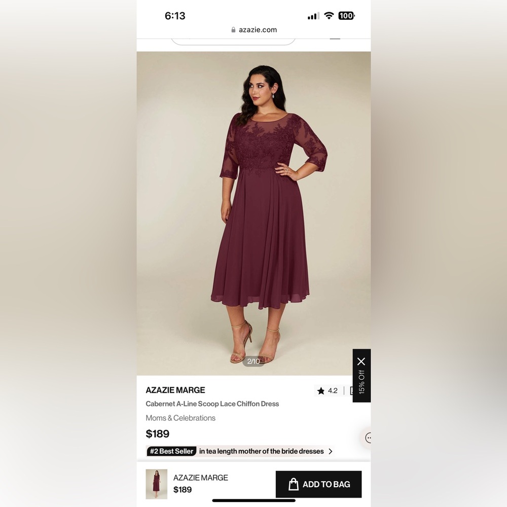 Azazie mother of bride/groom dress